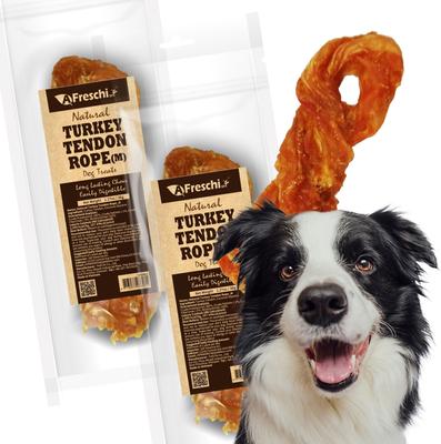 Show full view: AFreschi Natural Turkey Tendon Rope Natural Dog Chew Treat, Medium, 20 count slide 3 of 9