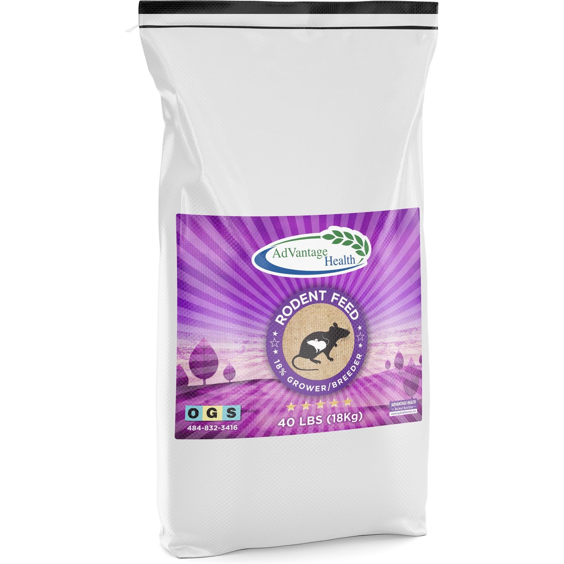 AgSolv Feed Health Rodent 18% Grower & Breeder Small Pet Food, 40-lb bag