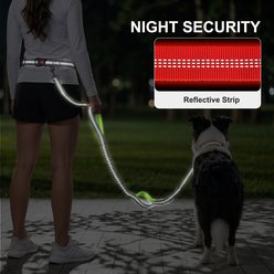 AIPERRO Hands Free Nylon Stretch Dog Leash Set, Medium: 48-in neck, 0.79-in wide, Grey slide 2 of 7