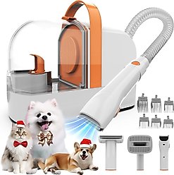 AIRROBO PG10 Dog & Cat Grooming Vacuum Kit, White/ Orange