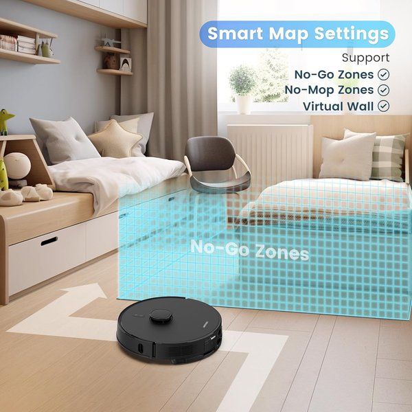 AIRROBO T20+ Robot Pet Vacuum & Mop Combo, Black