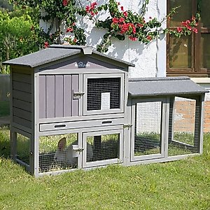 Aivituvin Rabbit Hutch Indoor 62 Cage Outdoor Chicken Coop Guinea Pig