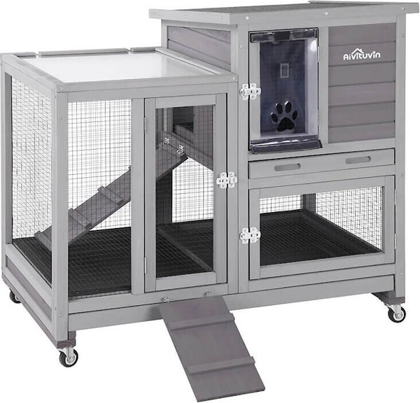 Show full view: Aivituvin 36.4-in Indoor & Outdoor Wheeled Rabbit Hutch slide 5 of 9