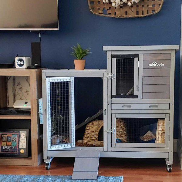 Show full view: Aivituvin 36.4-in Indoor & Outdoor Wheeled Rabbit Hutch slide 7 of 9