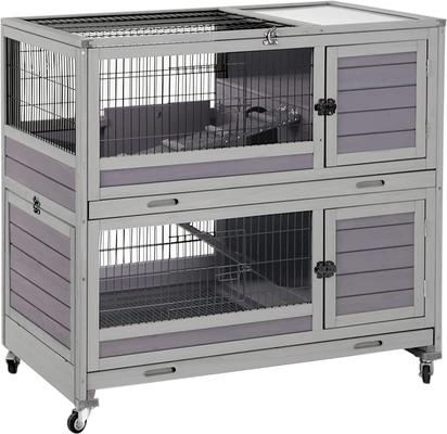 AIVITUVIN 39-in Indoor Outdoor Wheeled Rabbit Cage