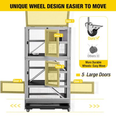 Show full view: Aivituvin 5 Levels Wooden Small Pet Cage slide 6 of 9