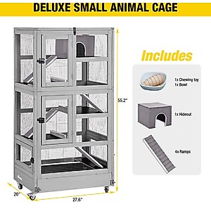 Aivituvin 5 Levels Wooden Small Pet Cage