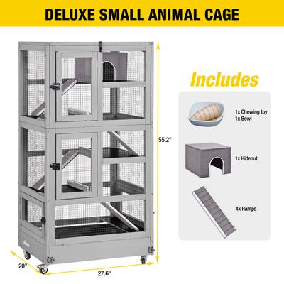 Show full view: Aivituvin 5 Levels Wooden Small Pet Cage slide 7 of 9