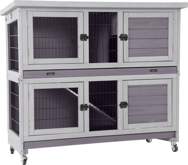 Show full view: Aivituvin AIR06-A Small Pet Indoor/Outdoor Hutch, Gray, Two Story slide 1 of 8