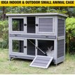 Show in main carousel: Aivituvin AIR06-A Small Pet Indoor/Outdoor Hutch, Gray, Two Story slide 2 of 8