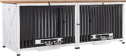 Aivituvin AIR100 Folding Wooden Dog Crate, White, Large