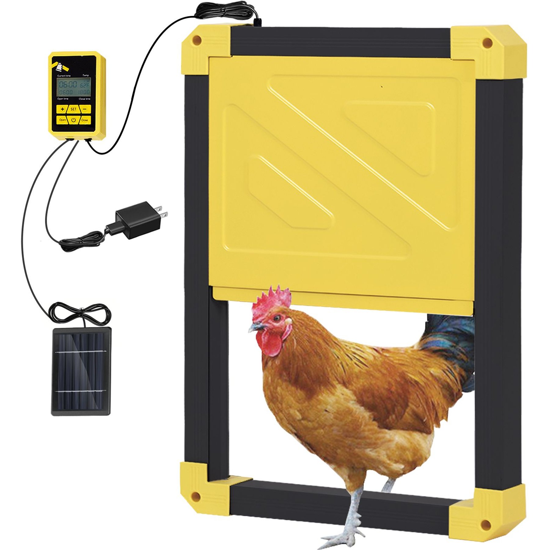 Aivituvin AIR101 Solar Powered Automatic Chicken Coop Door, Black