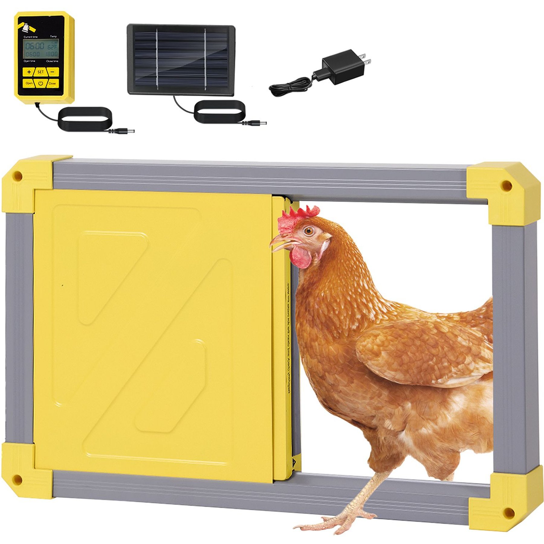 Aivituvin AIR101 Solar Powered Automatic Chicken Coop Door, Gray
