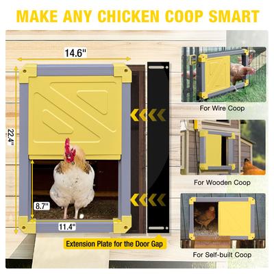 Show full view: Aivituvin AIR101 Solar Powered Automatic Chicken Coop Door, Gray slide 8 of 10