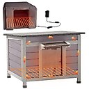 Aivituvin AIR12 Insulated Wooden Outdoor Heated Cat House, Grey