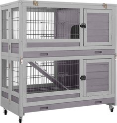 Aivituvin AIR18 -F Folding Rabbit Hutch, Gray