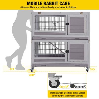 Show full view: Aivituvin AIR18 -F Folding Rabbit Hutch, Gray slide 5 of 6