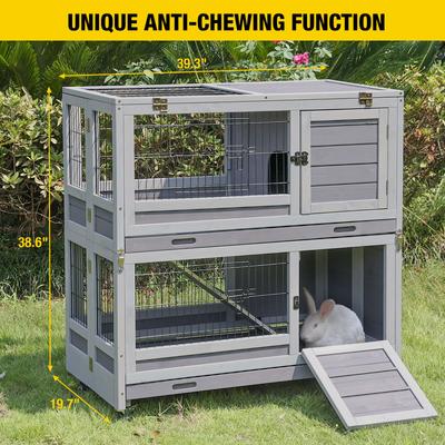 Show full view: Aivituvin AIR18 -F Folding Rabbit Hutch, Gray slide 6 of 6