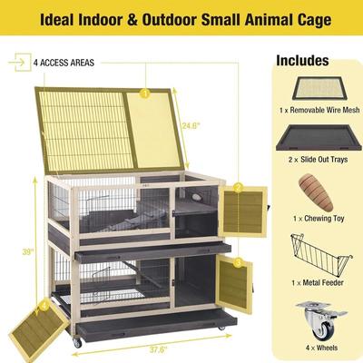 Show full view: Aivituvin AIR34 Indoor & Outdoor Bunny & Rabbit Hutch slide 8 of 10