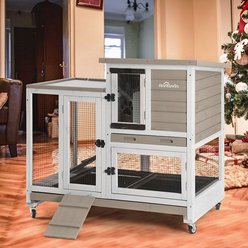 Aivituvin AIR36 Indoor & Outdoor Rabbit Hutch, Beige