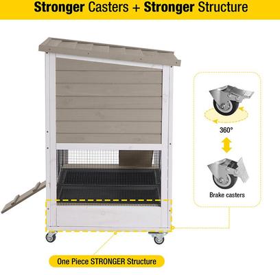 Show full view: Aivituvin AIR36 Indoor & Outdoor Rabbit Hutch, Beige slide 6 of 9