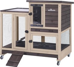 Aivituvin AIR36 Indoor & Outdoor Rabbit Hutch, Brown/Grey slide 2 of 6