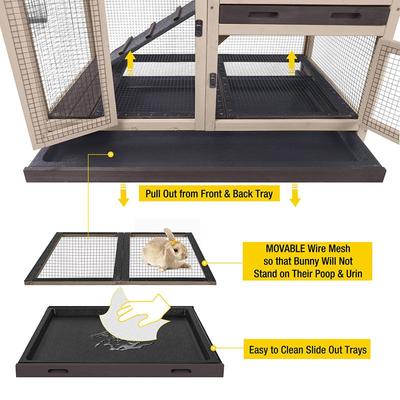 Show full view: Aivituvin AIR36 Indoor & Outdoor Rabbit Hutch, Brown/Grey slide 4 of 8