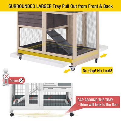 Show full view: Aivituvin AIR36 Indoor & Outdoor Rabbit Hutch, Brown/Grey slide 5 of 8