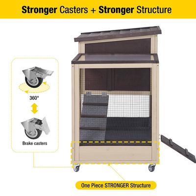 Show full view: Aivituvin AIR36 Indoor & Outdoor Rabbit Hutch, Brown/Grey slide 6 of 8