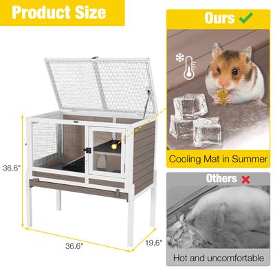 Show full view: Aivituvin AIR53-WZ Small Pet Wooden Hutch, White, 39.6-L slide 6 of 7