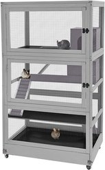 Aivituvin-AIR56 Large Wooden Chinchilla & Ferret Cage, Gray