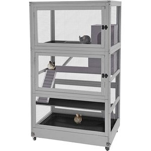 RONG-3 Large Wrought Iron Chewproof Bar Spacing Ferret Squirrel Chinchilla Sugar Glider Rats Mice Cage With Detachable Rolling Stand 63 Black