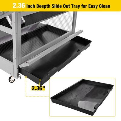 Show full view: Aivituvin-AIR56 Large Wooden Chinchilla & Ferret Cage, Gray slide 4 of 9