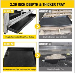 Aivituvin-AIR58 Two Level Guinea Pig & Hamster Cage with Wheels, Gray slide 2 of 6
