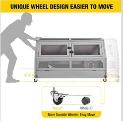 Aivituvin-AIR62 Large Guinea Pig Cage & Wooden Habitat, Gray slide 2 of 6