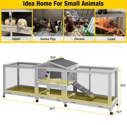 Aivituvin-AIR65 Indoor House Easy Moving Large Bunny Rabbit Hutch, Gray slide 2 of 7