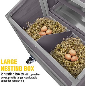 Aivituvin AIR72 Mobile Tractor Chicken Coop, 1 to 2 Chicken Capacity