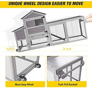 Aivituvin AIR72 Mobile Tractor Chicken Coop, 1 to 2 Chicken Capacity