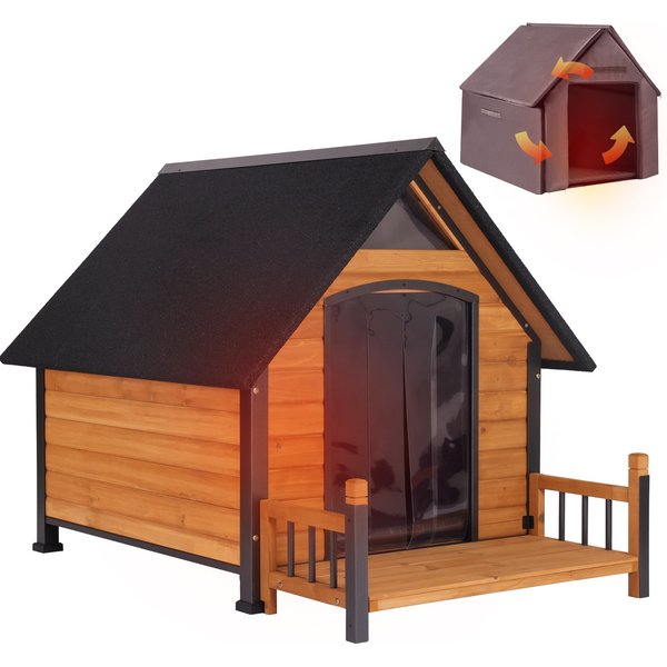 KAMABOKO Indoor & Outdoor Dog House, Dark Grey, Large