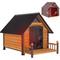 Show in main carousel: Aivituvin AIR80 Insulated Wooden Dog House with Iron Frame, Brown, Large slide 1 of 8