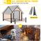 Show in main carousel: Aivituvin AIR80 Insulated Wooden Dog House with Iron Frame, Brown, Large slide 5 of 8