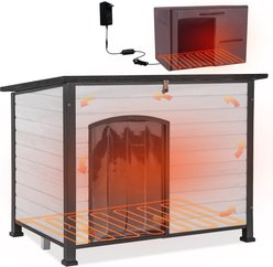 Aivituvin AIR86 Heated Outdoor Dog House, White, Large