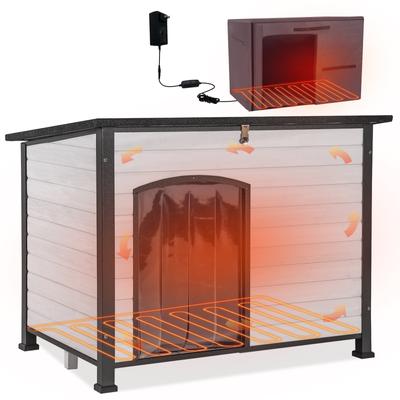 Show full view: Aivituvin AIR86 Heated Outdoor Dog House, White, Large slide 1 of 5