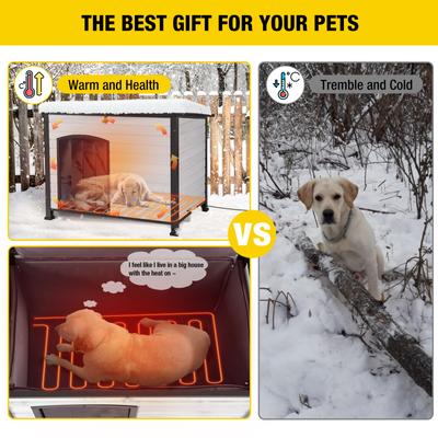 Show full view: Aivituvin AIR86 Heated Outdoor Dog House, White, Large slide 5 of 5