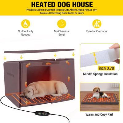 Show full view: Aivituvin AIR86 Heated Outdoor Dog House, White, Large slide 2 of 5