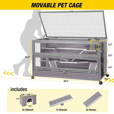 Show full view: Aivituvin Anti-Chewing Wooden Hamster Cage slide 6 of 7