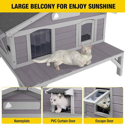 Show full view: Aivituvin for Feral Cats Premium Wooden Cat House slide 3 of 9