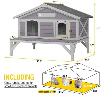 Show full view: Aivituvin for Feral Cats Premium Wooden Cat House slide 7 of 9