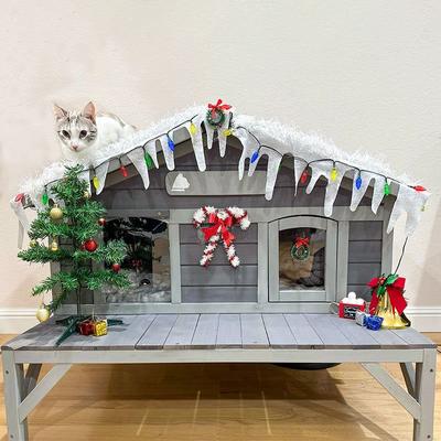 Show full view: Aivituvin for Feral Cats Premium Wooden Cat House slide 2 of 9