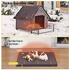 Aivituvin Insulated Iron Frame with Liner Inside Large Dog House, Off White slide 2 of 6